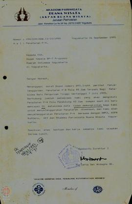 Berkas Penyelenggaraan Penataran P-4 Pola 45 Jam Terpadu bagi Mahasiswa Baru Akademi Pariwisata d...
