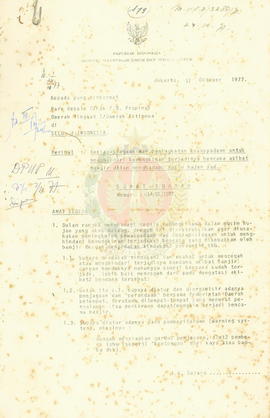 Surat Edaran Menteri PU dan Tenaga Listrik tentang Kesiap-siagaan dan peningkatan kewaspadaan unt...