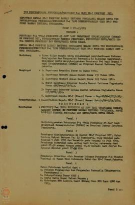 Surat Keputusan Kepala BP-7 Propinsi DIY tentang Penyelenggaraan Penataran P-4 pola pendukung 45 ...