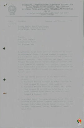 Surat dari Kepala BP-7 Propinsi DIY kepada Esti Lestari Bendaharawan Rutin BP-7 Propinsi DIY peri...