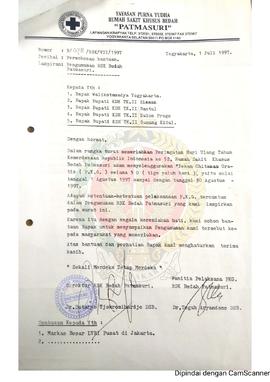 Surat dari Rumah Sakit Khusus Bedah PATMASURI kepada Bupati/Walikota se Provinsi Daerah Istimewa ...