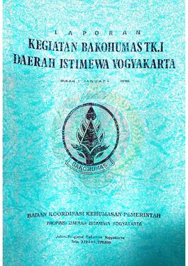 Bendel Laporan Kegiatan  Badan Koordinasi Kehumasan Pemerintah Tingkat I Daerah Istimewa Yogyakar...