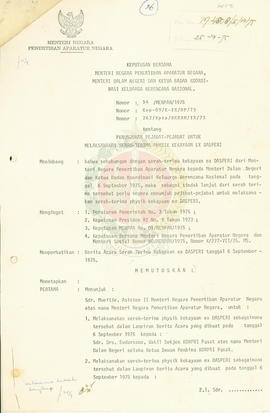 Keputusan bersama Menteri Negara Penertiban Aparatur Negara, Menteri Dalam Negeri dan Ketua Badan...