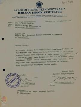 Berkas Penyelenggaraan Penataran P-4 Pola 45 Jam Terpadu bagi Mahasiswa Baru Akademi Teknik YKPN ...