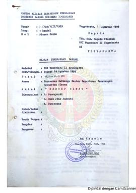 Bendel Naskah Siaran Penerangan Daerah Daerah Istimewa Yogyakarta melelui Radio Republik Indonesi...