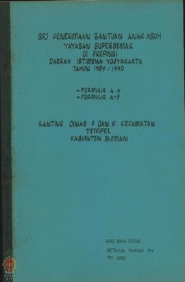 Bukti penerimaan bantuan anak asuh Yayasan Supersemar dari Biro Bina Sosial Setwilda Propinsi DIY...