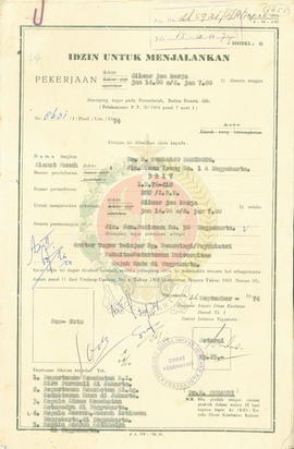Berkas tentang surat ijin untuk menjalankan pekerjaan/praktek di luar jam kerja dokter