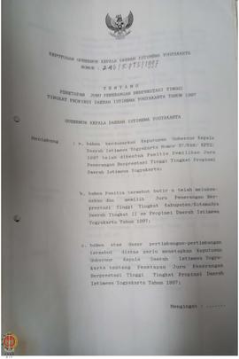 Berkas surat perihal penetapan juru penerangan berprestasi tinggi tingkat Provinsi  Daerah Istime...