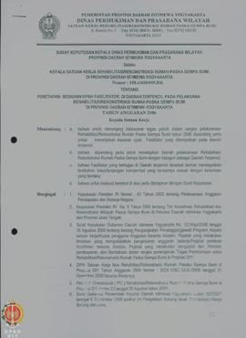 Surat Keputusan Kepala Dinas Pemukiman dan Prasarana Wilayah Provinsi Daerah Istimewa Yogyakarta ...