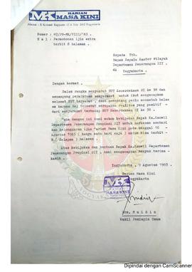 Berkas perihal SIUPP (Surat Izin Usaha Penerbitan Pers) Harian Masa Kini dalam izin menambah hala...