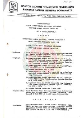 Surat Keputusan Kepala Kantor Wilayah Departemen Penerangan Provinsi Daerah Istimewa Yogyakarta N...