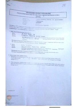 Amandemen Surat Perjanjian Penyaluran Bantuan Rehabilitasi dan Rekonstruksi Rumah (SPPB),  Nama K...