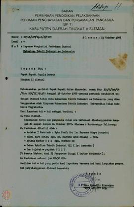 Surat dari Badan Pembinaan Pendidikan Pelaksanaan Pedoman  Penghayatan dan Pengamalan Pancasila B...