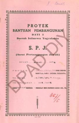 Pembiayaan proyek pembuatan teteg K.A. dan rumah penjaga gardu K.A. DIY, T.A. 1975/1976 , Maret 1...