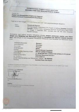 Permohonan Pembayaran Bantuan Rehabilitasi dan Rekonstruksi Rumah, Nama Kelompok Masyarakat Bulus...