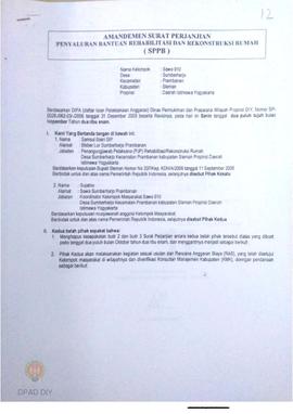Amandemen Surat Perjanjian Penyaluran Bantuan Rehabilitasi dan Rekonstruksi Rumah (SPPB),  Nama K...