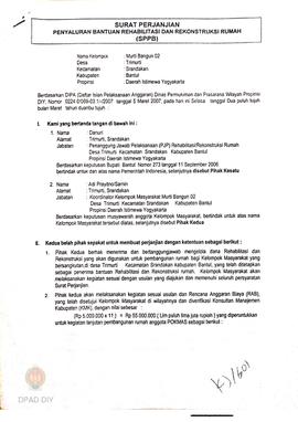 Surat Perjanjian Penyaluran Bantuan Rehabilitasi dan Rekonstruksi Rumah (SPPB),  Nama Kelompok Ma...