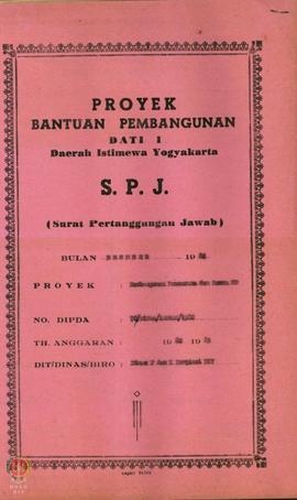 Surat dari Dinas Pendidikan dan Kebudayaan Propinsi DIY perihal Surat Pertanggung Jawaban Proyek ...