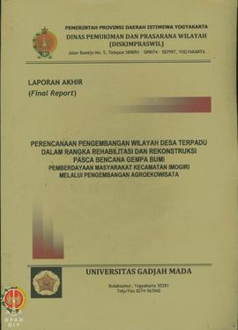 Laporan Akhir (Final Report) Perencanaan Pengembangan Wilayah Desa Terpadu dalam rangka Rehabilit...