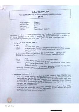 Amandemen Surat Perjanjian Penyaluran Bantuan Rehabilitasi dan Rekonstruksi Rumah (SPPB),  Nama K...