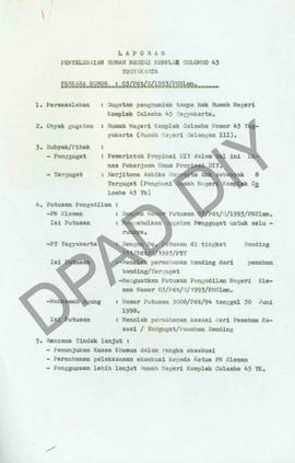 Laporan Penyelesaian Rumah Negeri Kompleks Colombo 43 Yogyakarta.