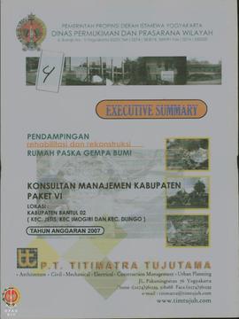 Executive Summary Pendampingan Rehabilitasi/Rekonstruksi Rumah Pasca Gempa Bumi, Tahun Anggaran 2...