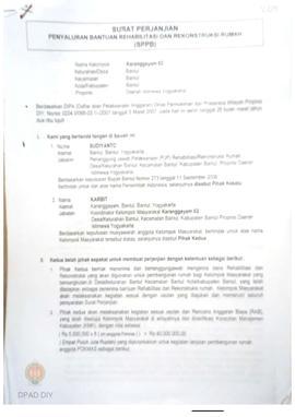 Surat Perjanjian Penyaluran Bantuan Rehabilitasi dan Rekonstruksi Rumah (SPPB), Nama Kelompok Mas...