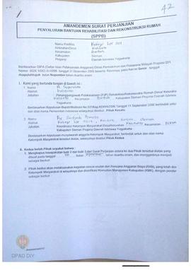 Amandemen Surat Perjanjian Penyaluran Bantuan Rehabilitasi dan Rekonstruksi Rumah (SPPB),  Nama K...