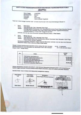 Berita Acara Penarikan/Penggunaan Dana Rehabilitasi/Rekonstruksi Rumah (BAPPD) Rusak Sedang, Nama...