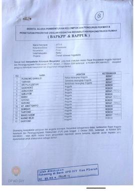Berita Acara Pembentukan Kelompok dan Pengurus POKMAS & Penetapan prioritas usulan kegiatan R...