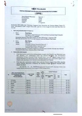 Surat Perjanjian Penyaluran Bantuan Rehabilitasi dan Rekonstruksi Rumah (SPPB), Nama Kelompok Ngr...
