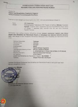 Berkas Laporan Kemajuan Penggunaan Dana Pekerjaan Rehabilitasi dan Rekonstruksi rumah Kelompok Ma...