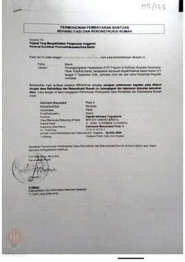 Permohonan Pembayaran Bantuan Rehabilitasi dan Rekonstruksi Rumah, Nama Kelompok Masyarakat Ploso...