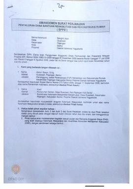 Amandemen Surat Perjanjian Penyaluran Bantuan Rehabilitasi dan Rekonstruksi Rumah (SPPB), Nama Ke...