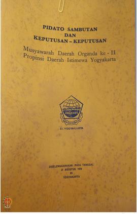 Pidato/Sambutan dari Keputusan Dalam Musyawarah Daerah ORGANDA ke II di Provinsi DIY pada tanggal...