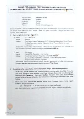 Surat Perjanjian Penyaluran Bantuan Rehabilitasi dan Rekonstruksi Rumah (SPPB), Nama Kelompok Tam...