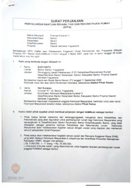 Surat Perjanjian Penyaluran Bantuan Rehabilitasi dan Rekonstruksi Rumah (SPPB), Nama Kelompok Mas...