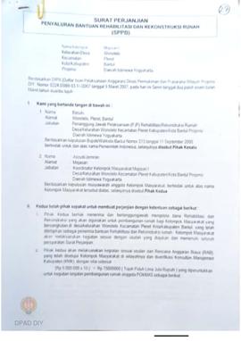 Surat Perjanjian Penyaluran Bantuan Rehabilitasi dan Rekonstruksi Rumah (SPPB),  Nama Kelompok Ma...