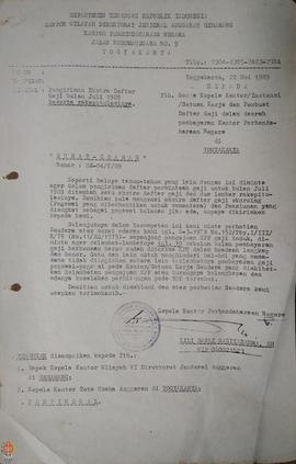 Surat Edaran Kepala Kantor Perbendaharaan Negara (KPN) Nomor : SE-04/V/89 tanggal 22 Mei 1989 per...