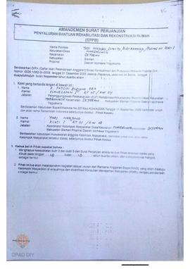 Amandemen Surat Perjanjian Penyaluran Bantuan Rehabilitasi dan Rekonstruksi Rumah (SPPB),  Nama K...
