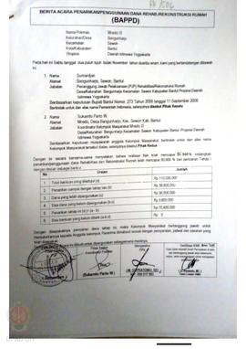 Berita Acara Penarikan/Penggunaan Dana Rehabilitasi/Rekonstruksi Rumah (BAPPD) Rusak Berat, Nama ...