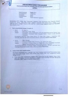 Amandemen Surat Perjanjian Penyaluran Bantuan Rehabilitasi dan Rekonstruksi Rumah (SPPB),  Nama K...