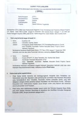 Surat Perjanjian Penyaluran Bantuan Rehabilitasi dan Rekonstruksi Rumah (SPPB), Nama Kelompok Jet...