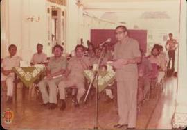 Asswilda Ir. Sutrisno memberi sambutan dalam rangka kunjungan kerja Menteri Agama RI (Bapak Alams...