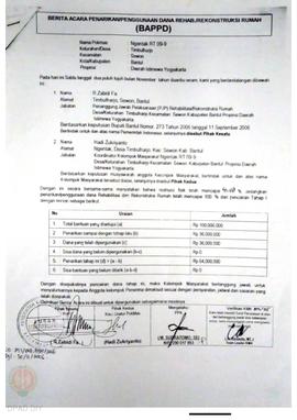 Berita Acara Penarikan/Penggunaan Dana Rehabilitasi/Rekonstruksi Rumah (BAPPD) Rusak Berat, Nama ...