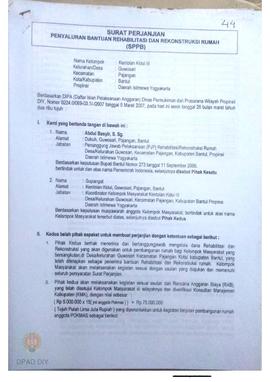 Surat Perjanjian Penyaluran Bantuan Rehabilitasi dan Rekonstruksi Rumah (SPPB), Nama Kelompok Ken...