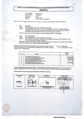 Berita Acara Penarikan/Penggunaan Dana Rehabilitasi/Rekonstruksi Rumah (BAPPD) Rusak Sedang, Nama...