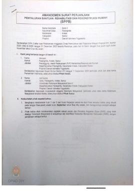 Amandemen Surat Perjanjian Penyaluran Bantuan Rehabilitasi dan Rekonstruksi Rumah (SPPB),  Nama K...
