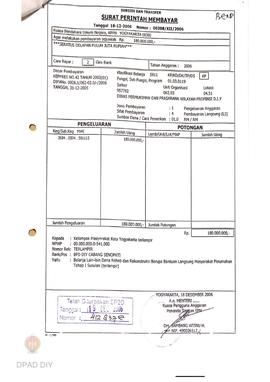 Surat Perintah Pencairan Dana kepada Kelompok Masyarakat Kota Yogyakarta untuk Belanja Lain-lain ...