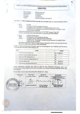 Berita Acara Penarikan/Penggunaan Dana Rehabilitasi/Rekonstruksi Rumah (BAPPD) Rusak Berat, Nama ...